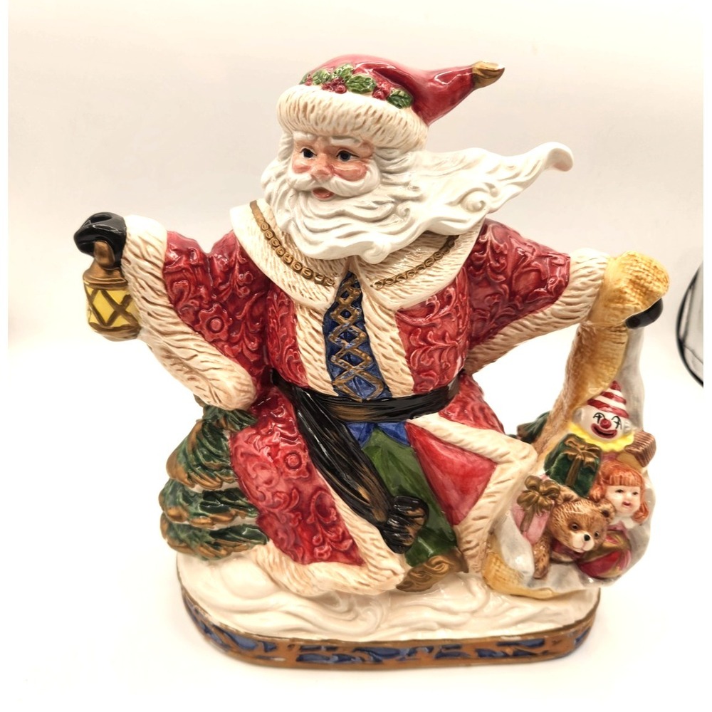 Fitz & Floyd Omnibus 1994 Santa Claus Christmas Teapot - Unused